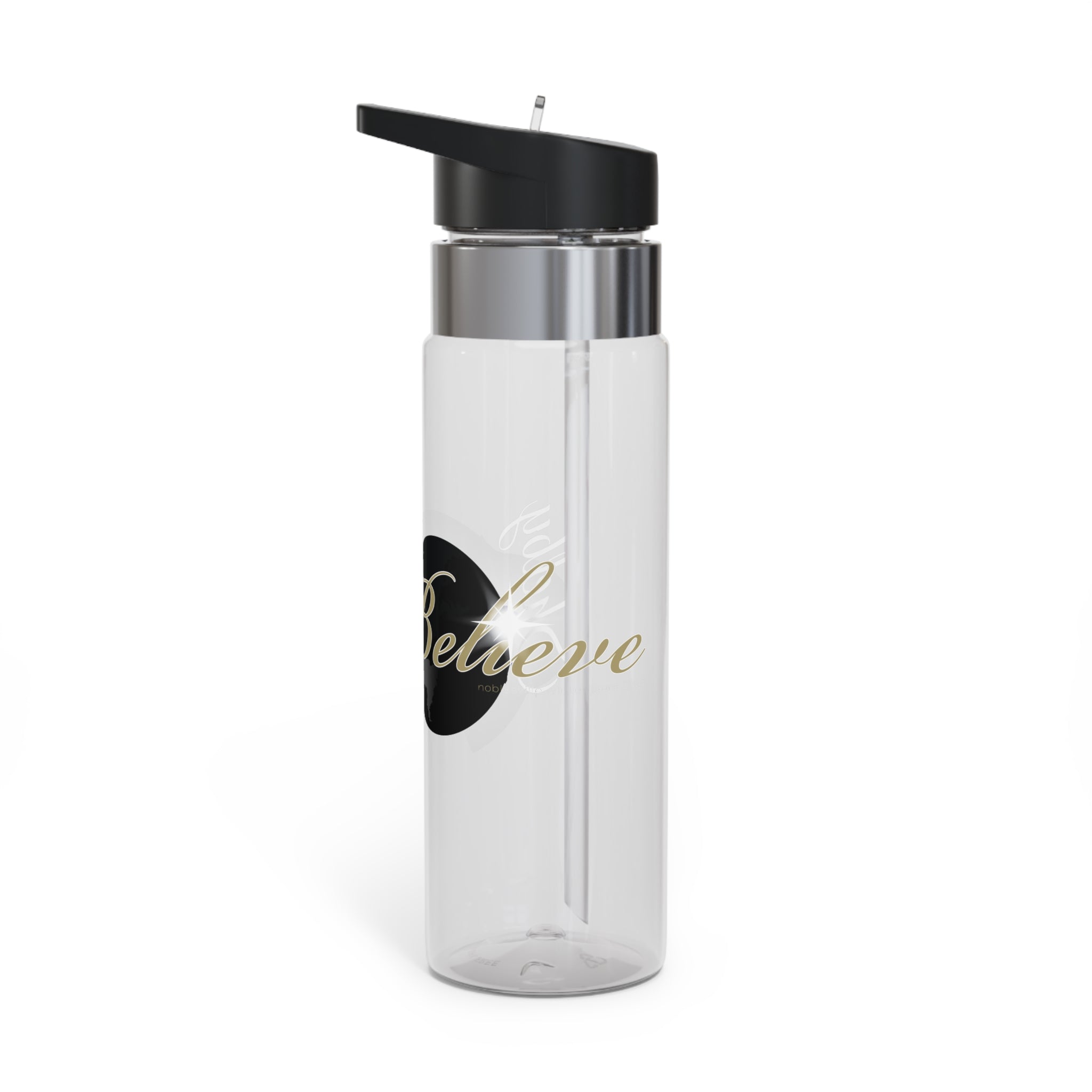 20oz Tritan Sport Bottle — 'Believe' Logo, Customizable Clear Water Bottle