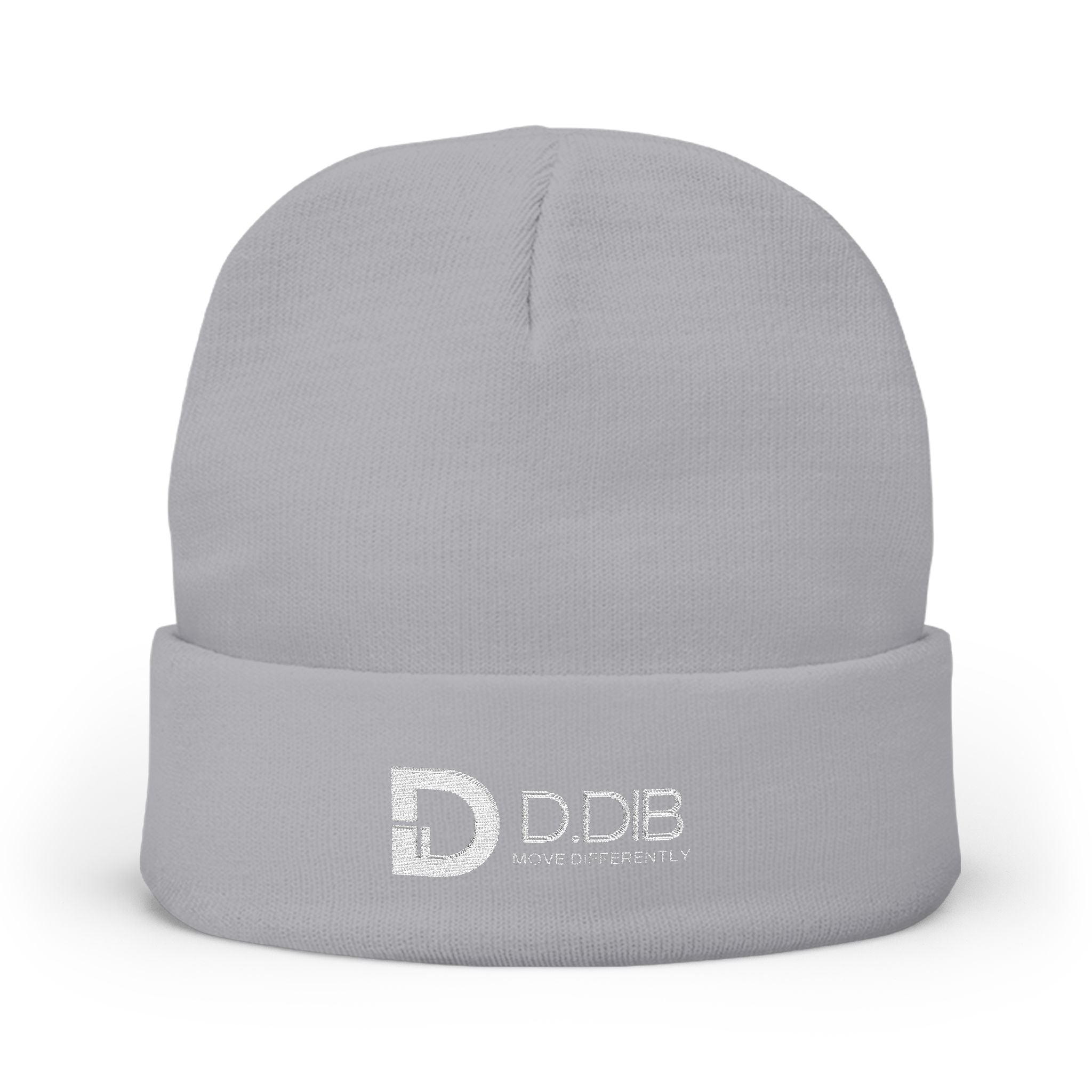 Cozy Embroidered Knit Beanie with Signature D. Dib Logo