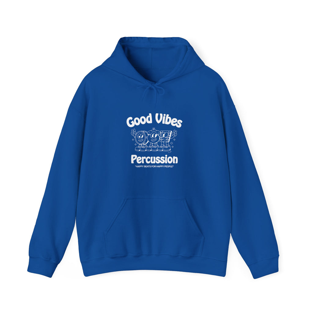 Good Vibes Percussion Retro Graphic Hoodie — Happy Beats For Happy People