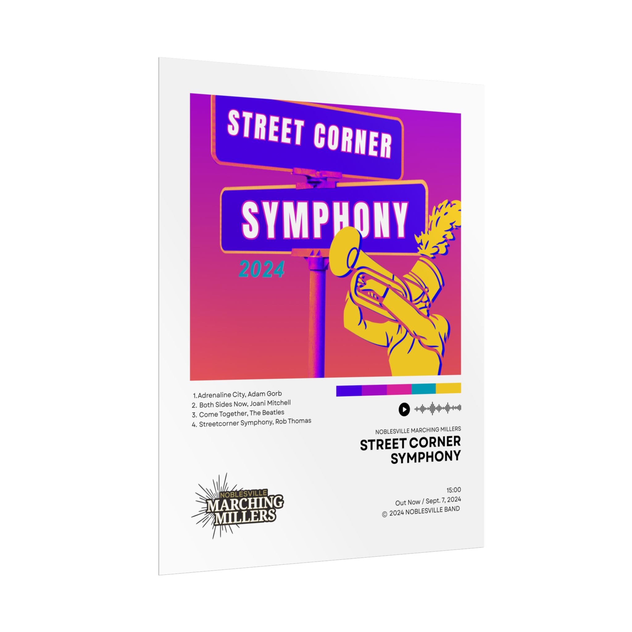 Street Corner Symphony Poster | 2024 Noblesville Marching Millers Vinyl-Style Show Art