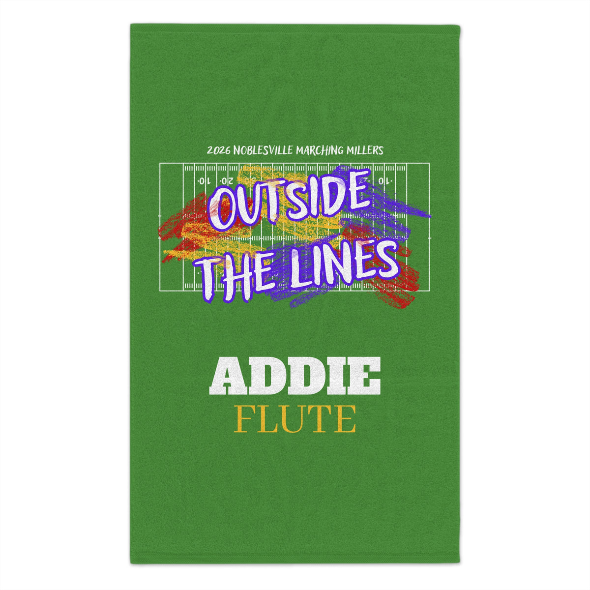2026 Noblesville Marching Millers “Outside the Lines” Personalized Rally Towel | Name & Section