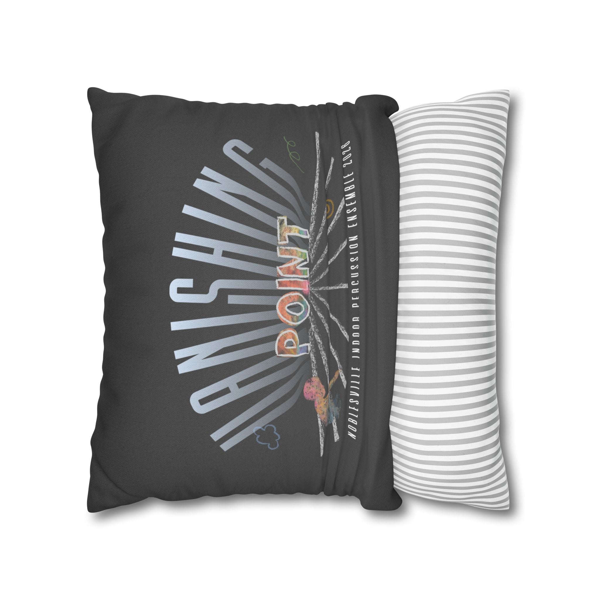 2026 Noblesville Indoor Percussion “Vanishing Point” Square Pillowcase | 18" × 18"