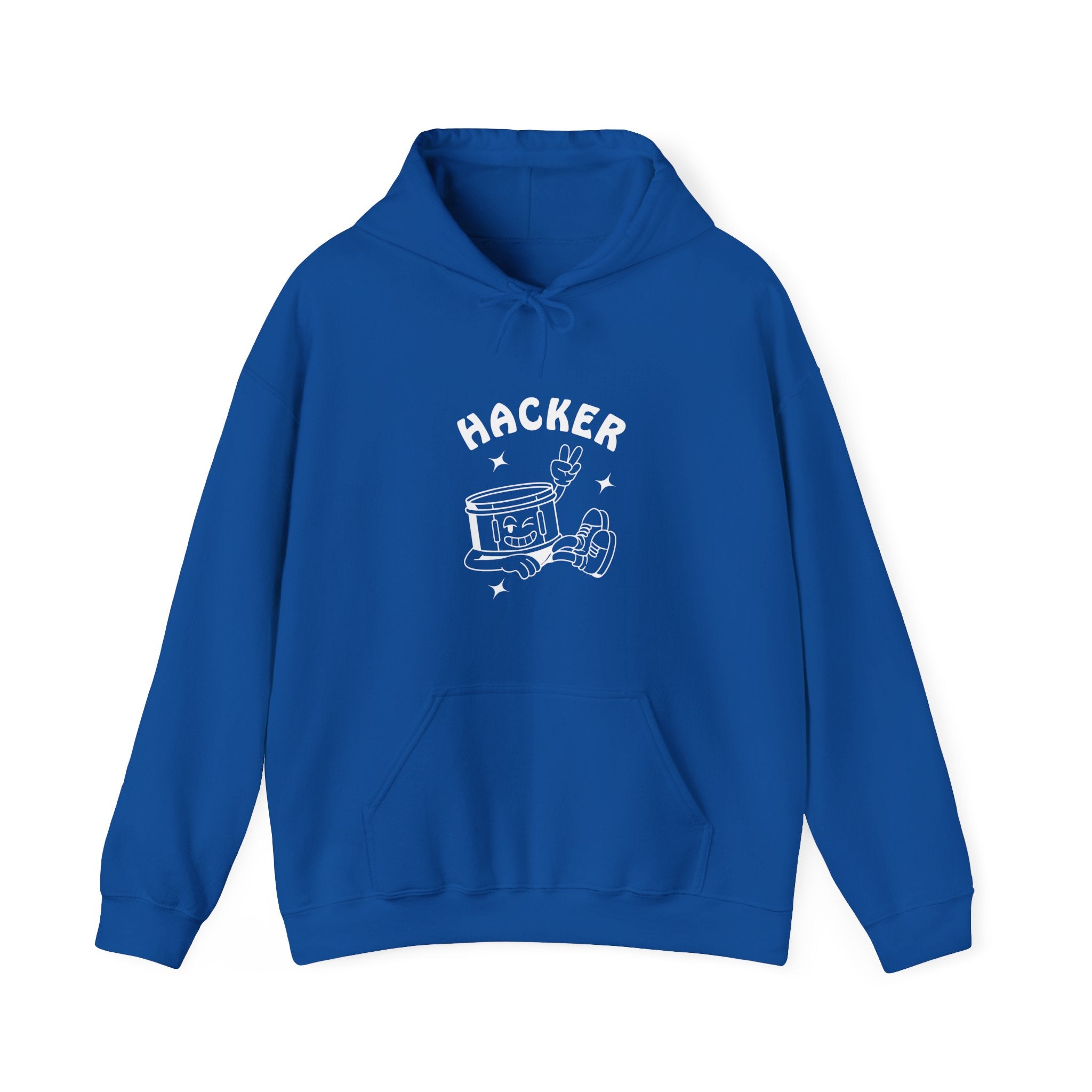 Hacker Retro Cartoon Hoodie — Drumline Noise Maker Design