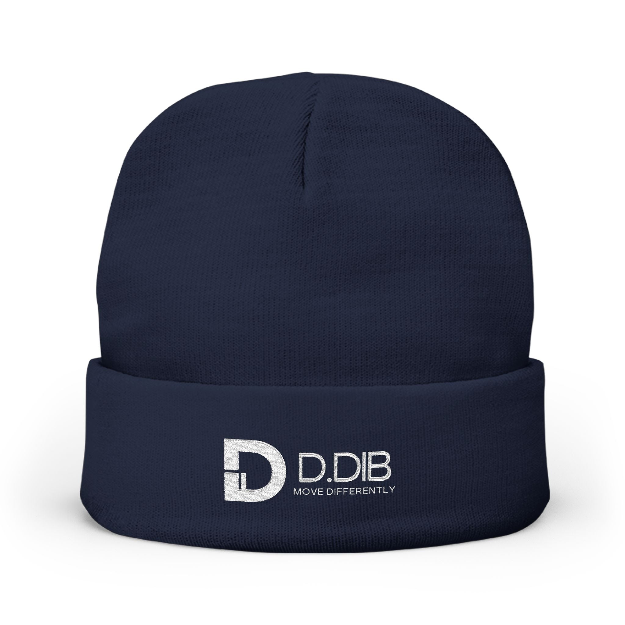 Cozy Embroidered Knit Beanie with Signature D. Dib Logo