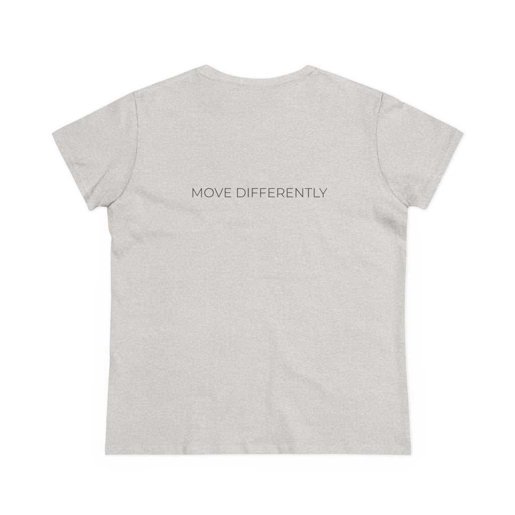 D.DIB Signature Women’s Tee – “MOVE DIFFERENTLY” Cotton Shirt