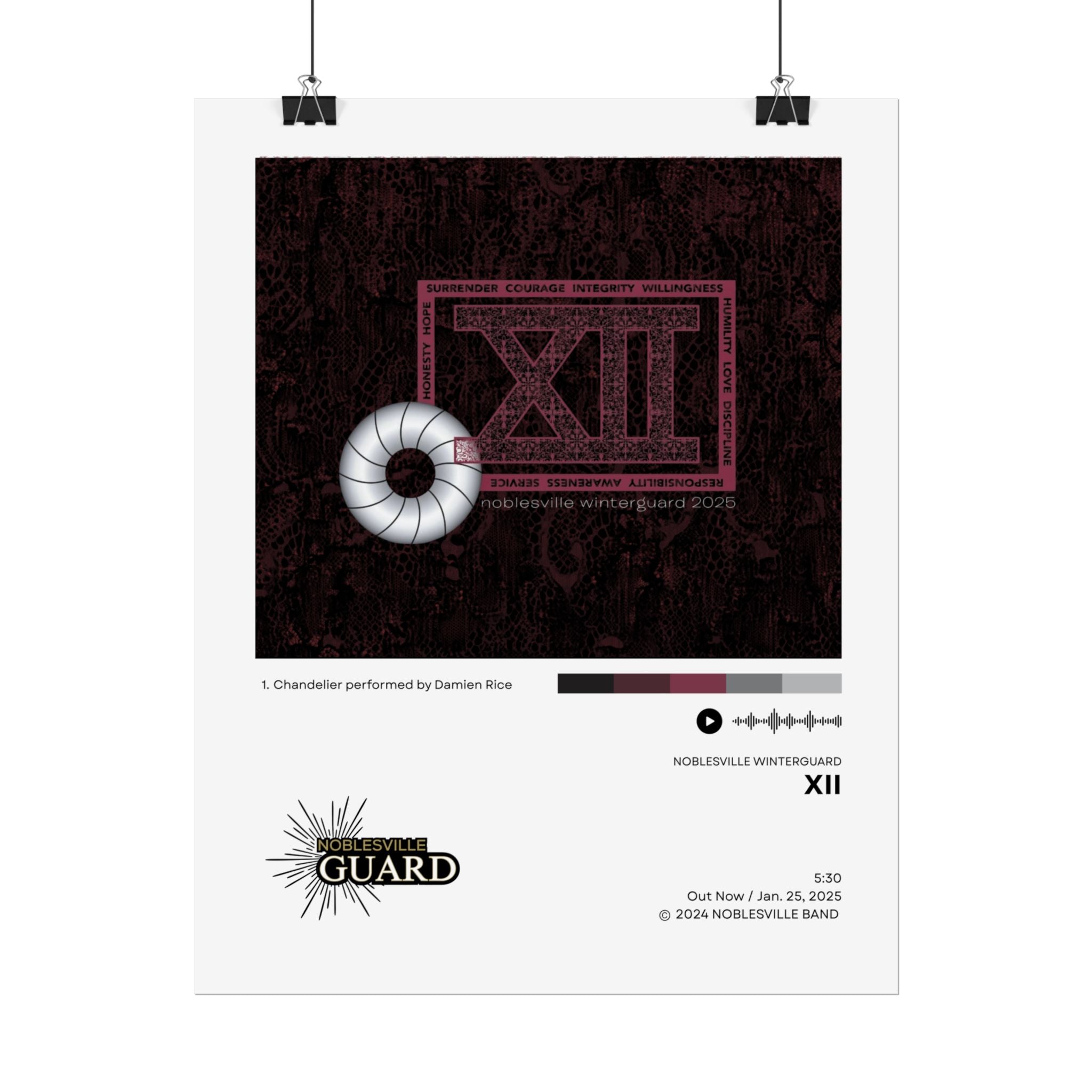 XII Poster | 2024-2025 Noblesville Winter Guard Vinyl-Style Show Art