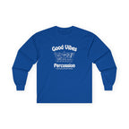 Good Vibes Percussion Retro Long Sleeve Graphic Tee — Happy Beats For Happy People