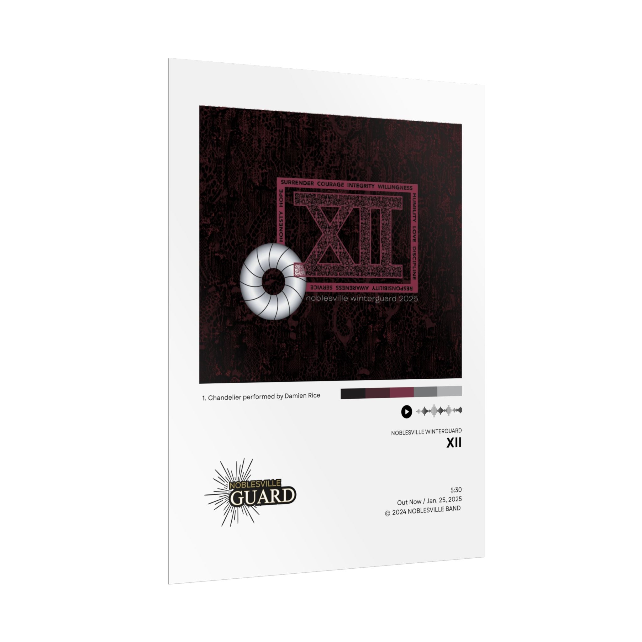 XII Poster | 2024-2025 Noblesville Winter Guard Vinyl-Style Show Art