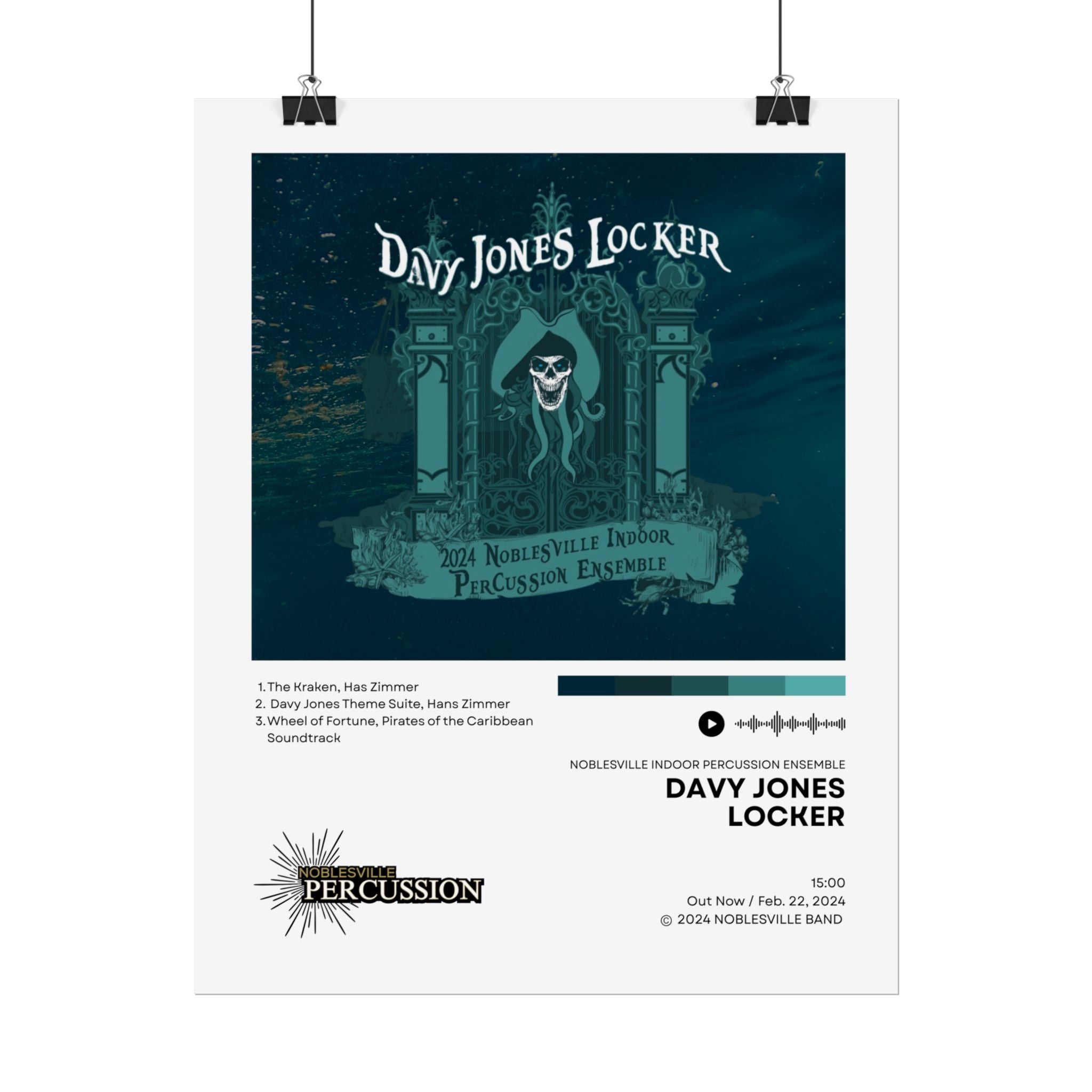 Davy Jones Locker Poster | 2024-2025 Noblesville Indoor Percussion Vinyl-Style Show Art