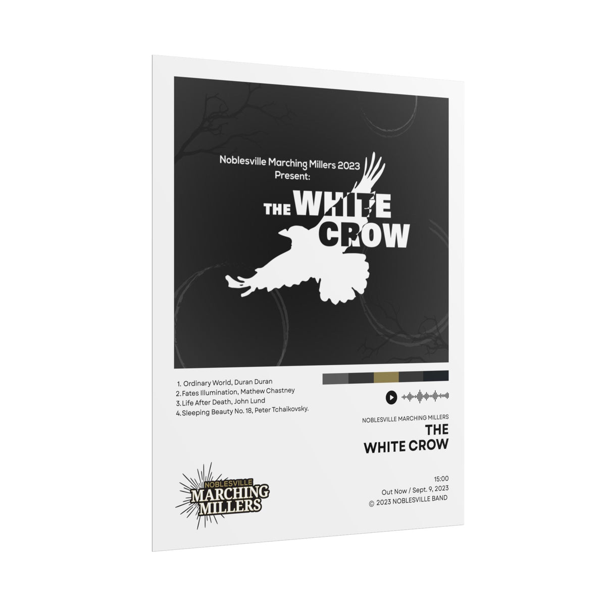 The White Crow Poster | 2023 Noblesville Marching Millers Vinyl-Style Show Art