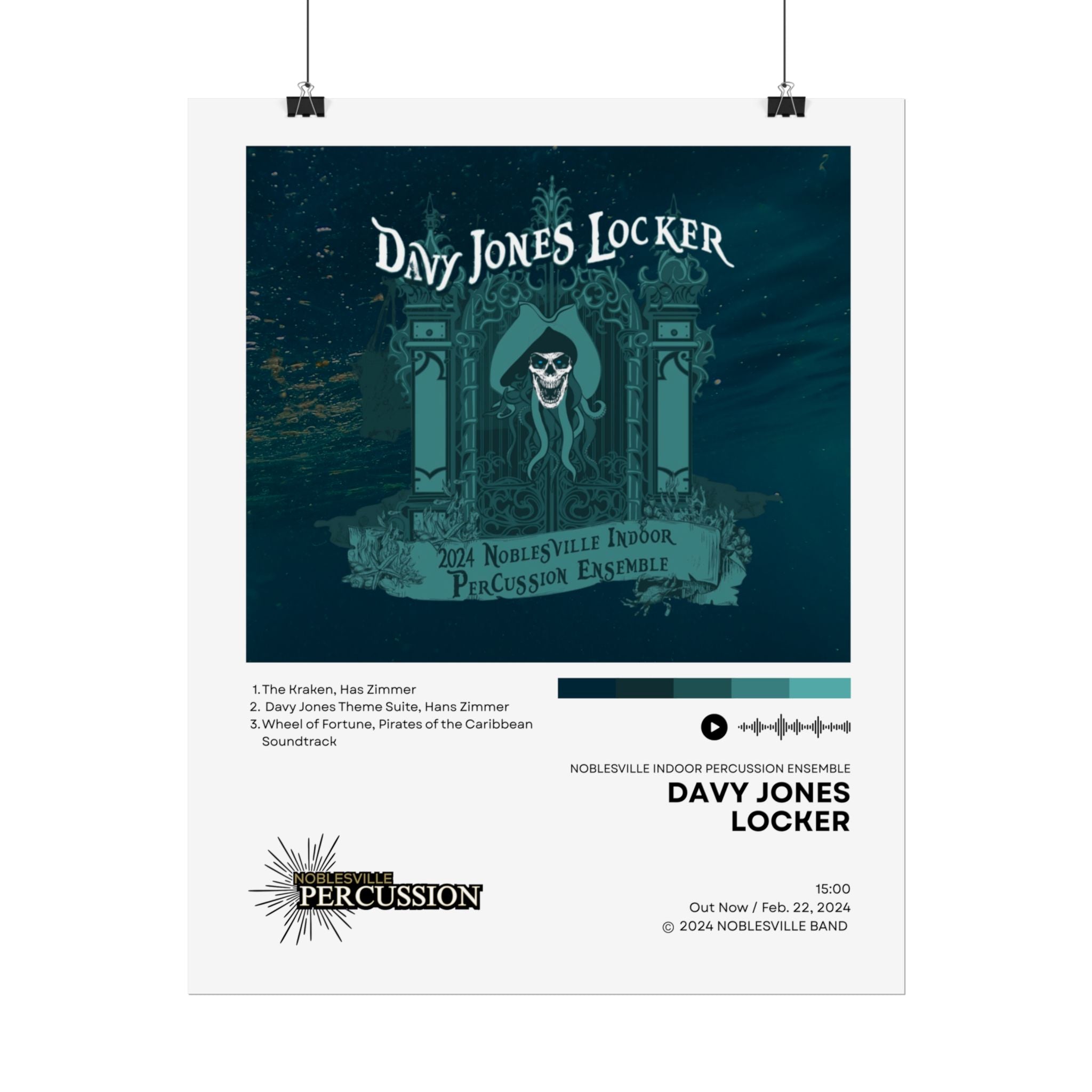 Davy Jones Locker Poster | 2024-2025 Noblesville Indoor Percussion Vinyl-Style Show Art