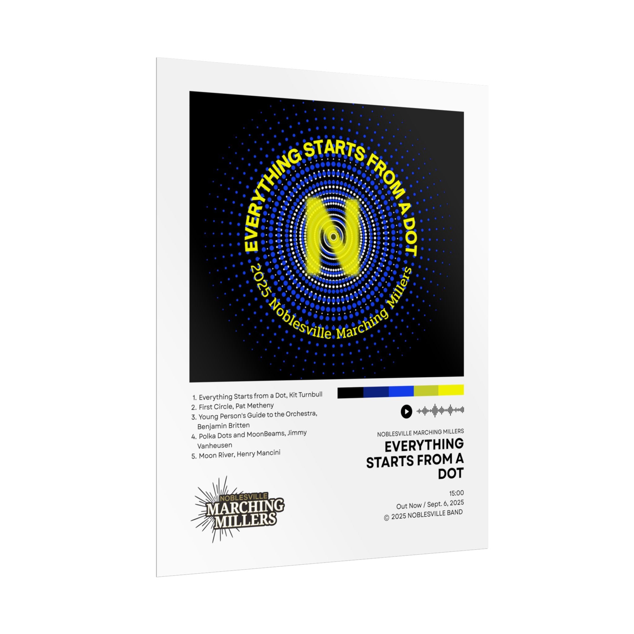 Everything Starts From A Dot Poster | 2025 Noblesville Marching Millers Vinyl-Style Show Art