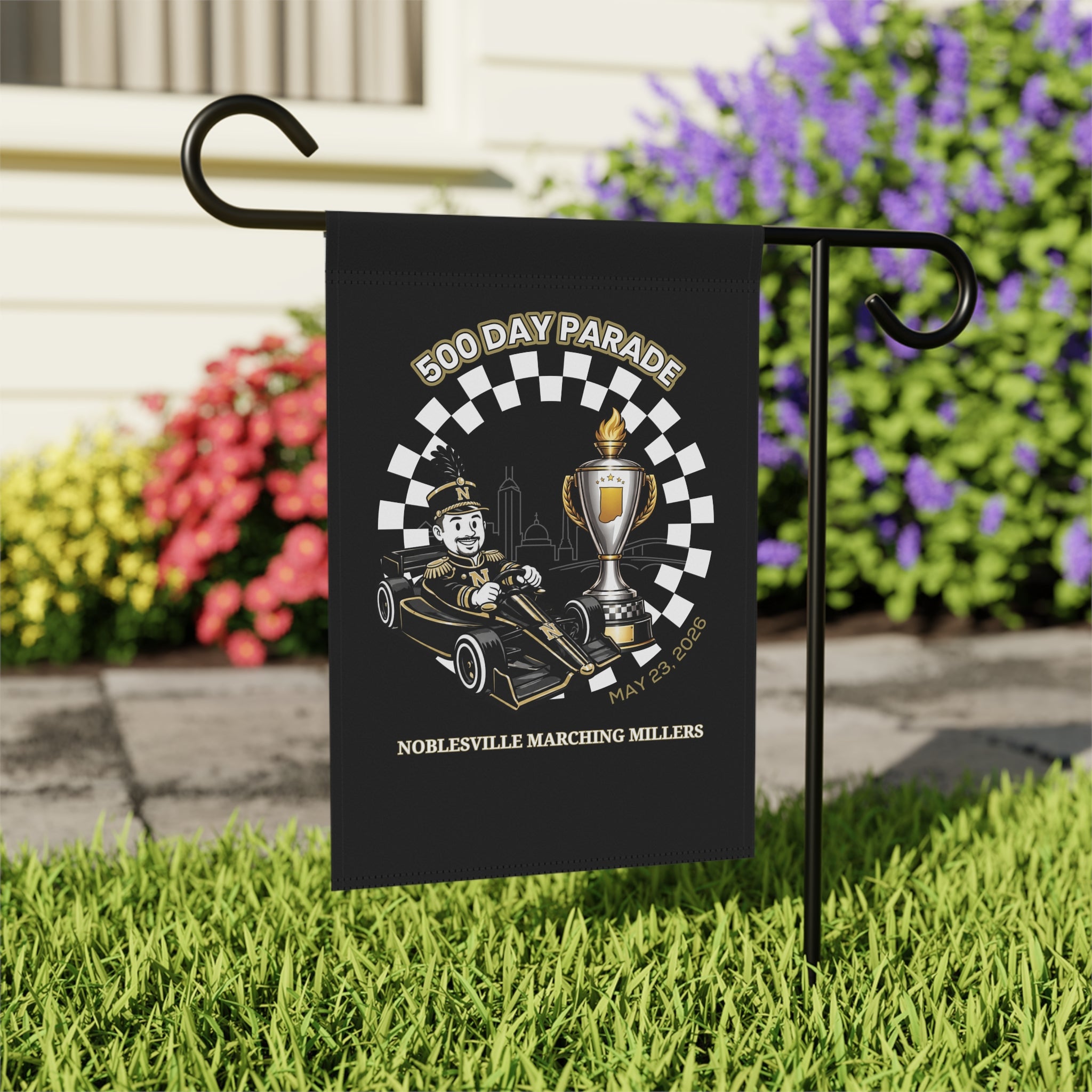 Noblesville Marching Millers 500 Day Parade Garden Flag | Indianapolis Band Yard Flag