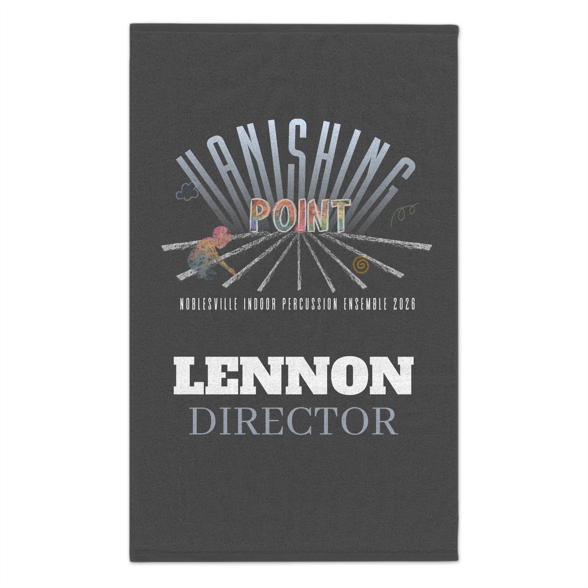 2026 Noblesville Indoor Percussion “Vanishing Point” Personalized Rally Towel | Name & Section