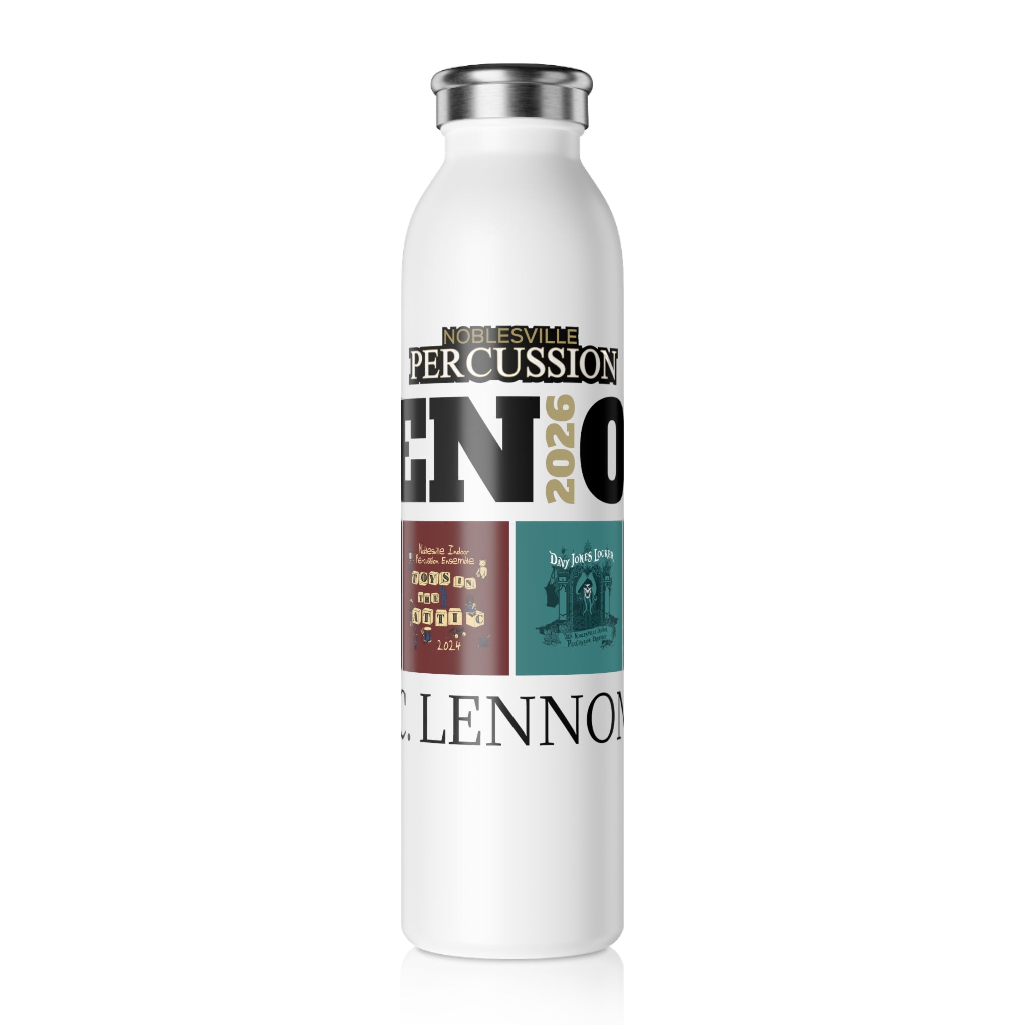 NIPE Personalized Slim Water Bottle | 2026 Noblesville Percussion Keepsake