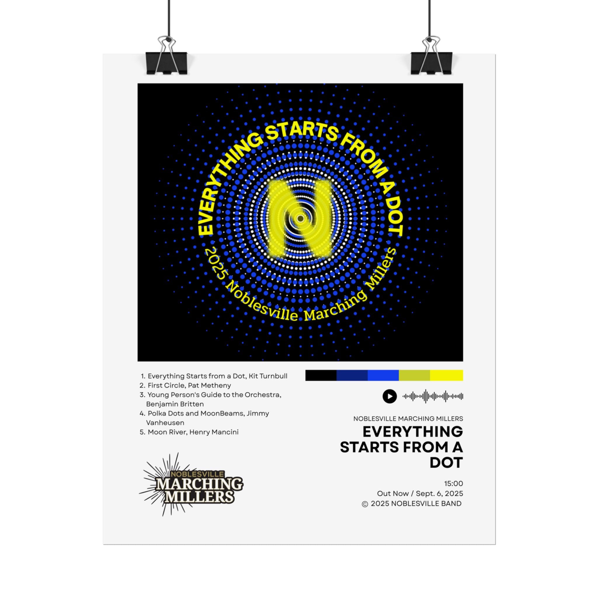 Everything Starts From A Dot Poster | 2025 Noblesville Marching Millers Vinyl-Style Show Art