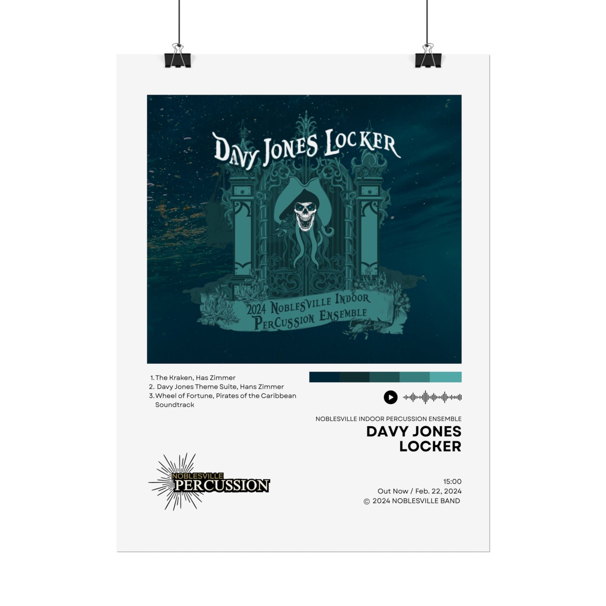 Davy Jones Locker Poster | 2024-2025 Noblesville Indoor Percussion Vinyl-Style Show Art