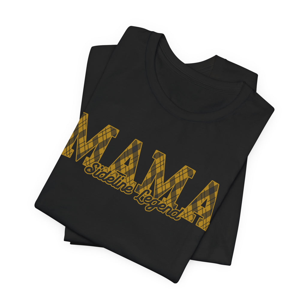 Plaid Gold “MAMA” Sideline Legend Shirt | Trendy Band Mom Tee