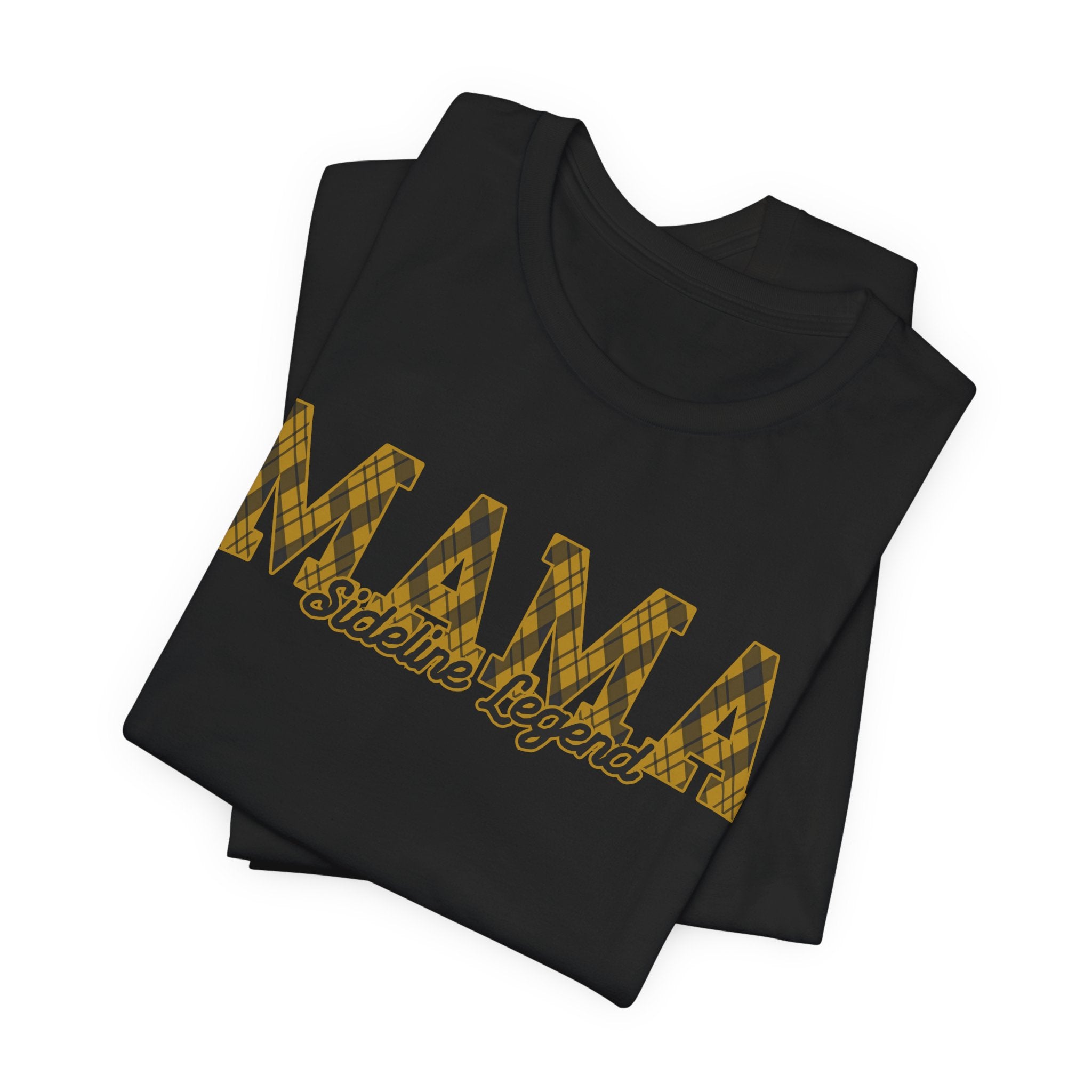 Plaid Gold “MAMA” Sideline Legend Shirt | Trendy Band Mom Tee