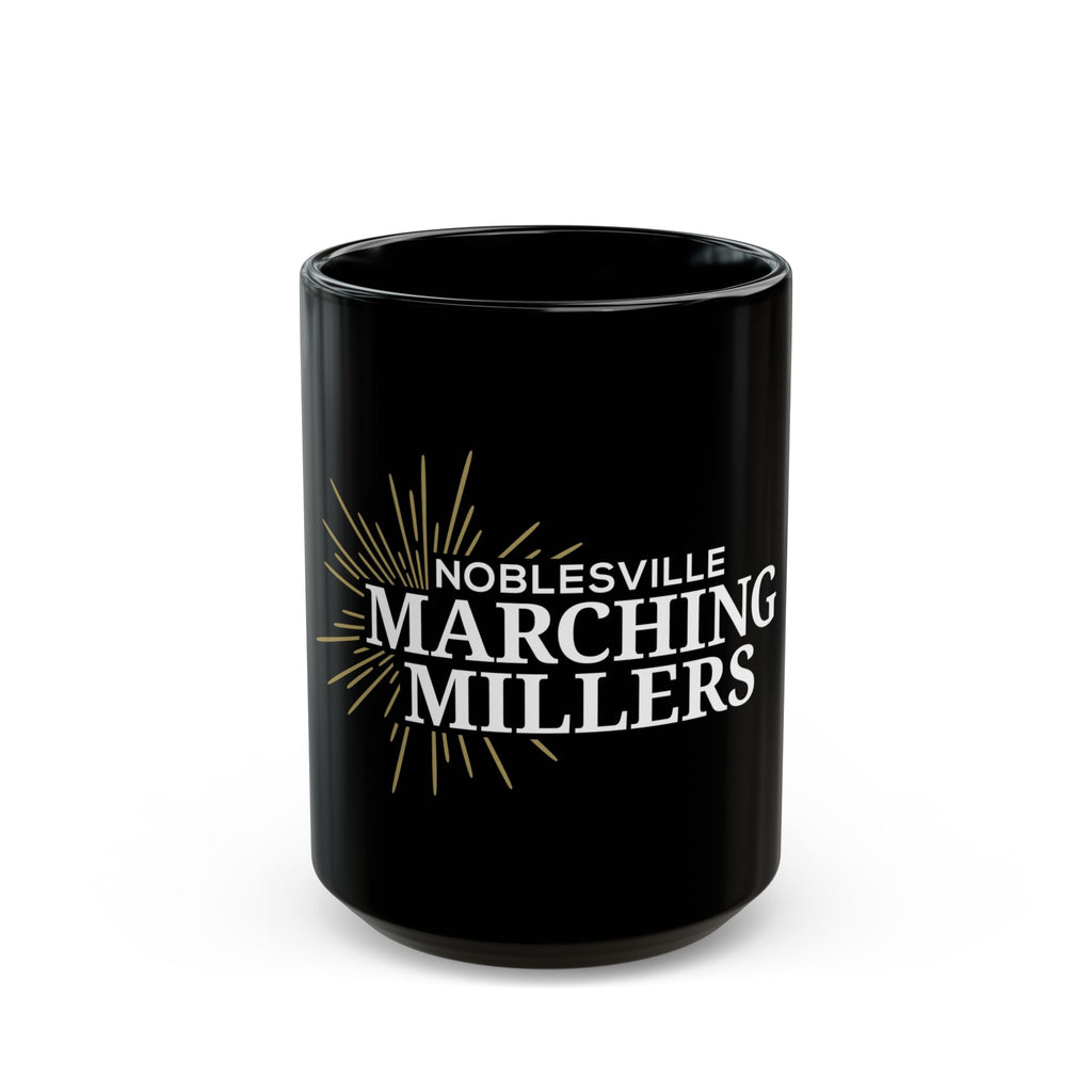 Noblesville Marching Millers Black Mug | Official Gold & White Logo