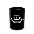 Noblesville Marching Millers Black Mug | Athletic Style White Logo