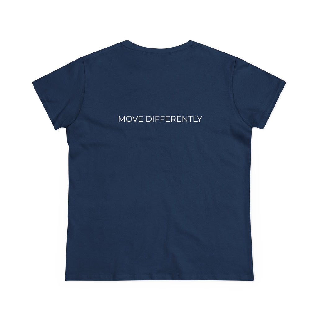 D.DIB Signature Women’s Tee – “MOVE DIFFERENTLY” Cotton Shirt