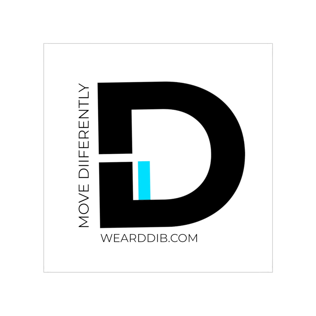 Transparent Outdoor Sticker – D. Dib Logo with Voltage Blue Accen