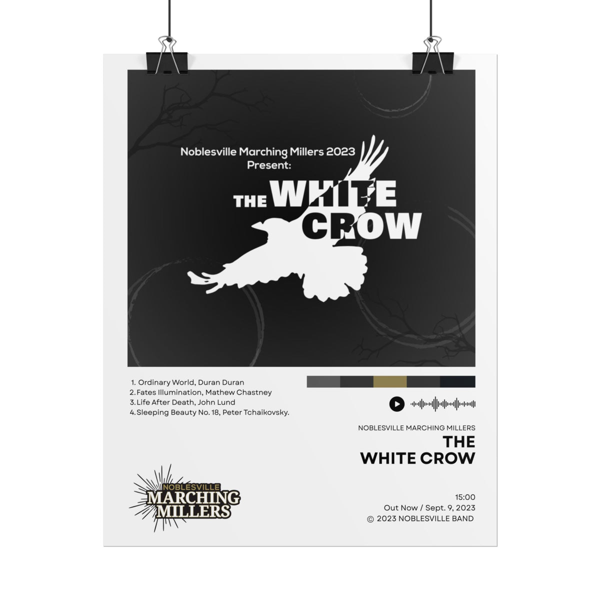 The White Crow Poster | 2023 Noblesville Marching Millers Vinyl-Style Show Art