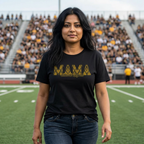 Plaid Gold “MAMA” Sideline Legend Shirt | Trendy Band Mom Tee