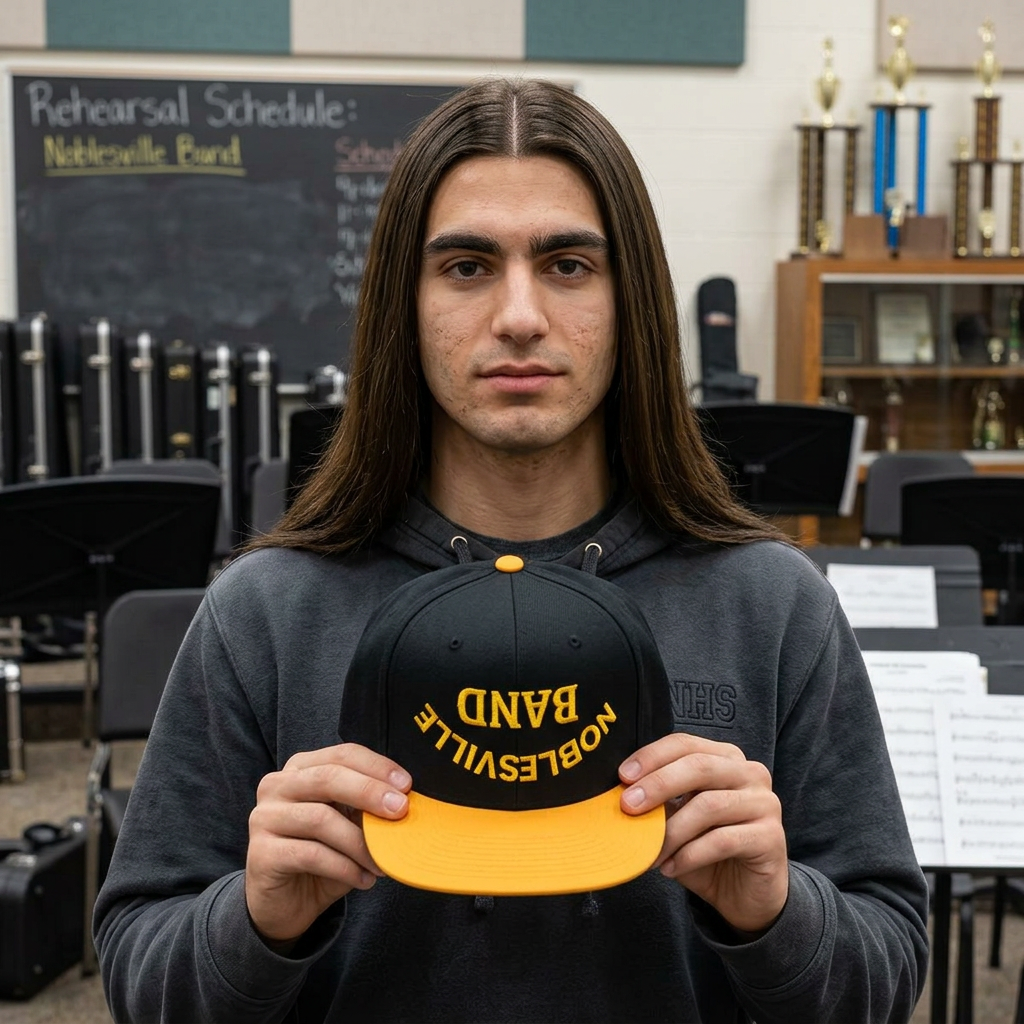 Flip the Script Snapback | Noblesville Band Upside Down Hat | Band Spirit Wear