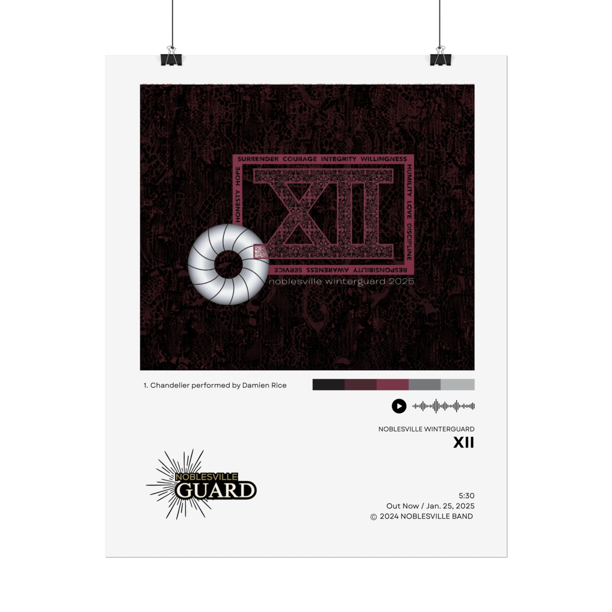 XII Poster | 2024-2025 Noblesville Winter Guard Vinyl-Style Show Art