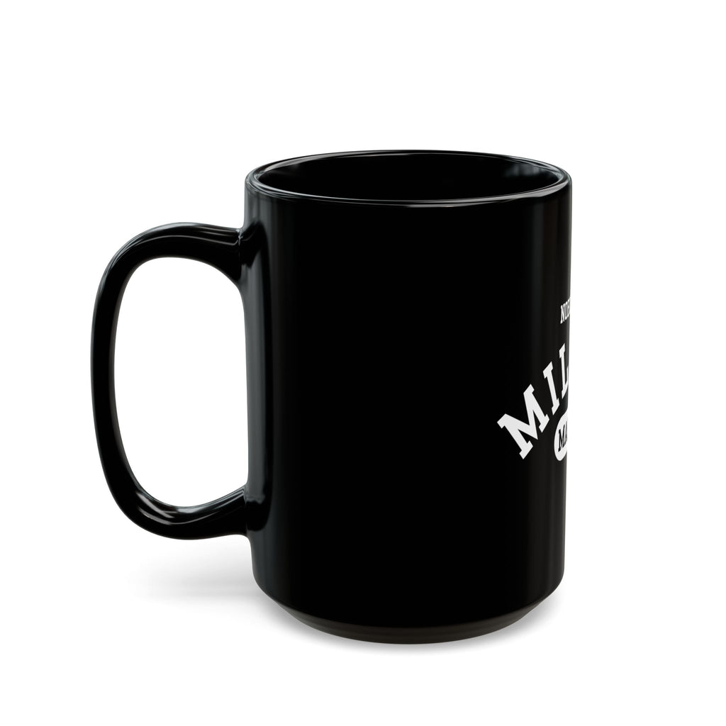 Noblesville Marching Millers Black Mug | Athletic Style White Logo