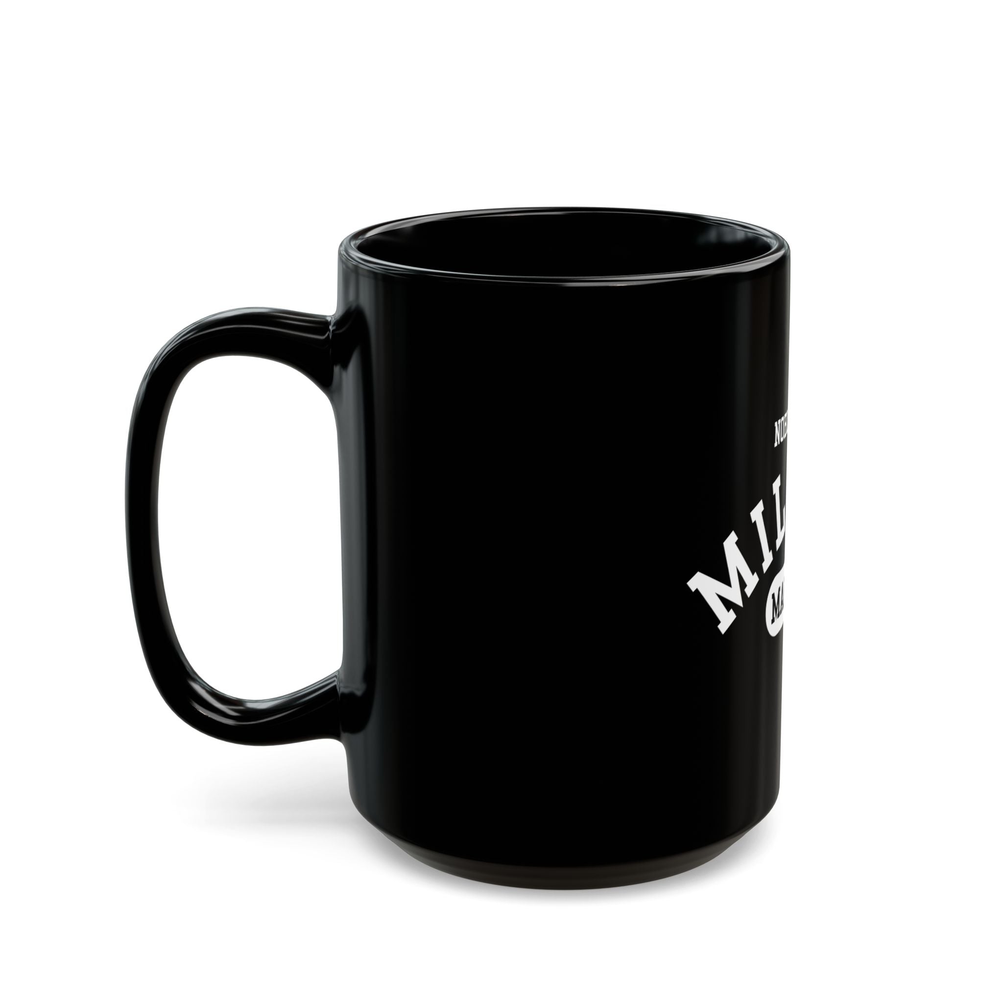 Noblesville Marching Millers Black Mug | Athletic Style White Logo