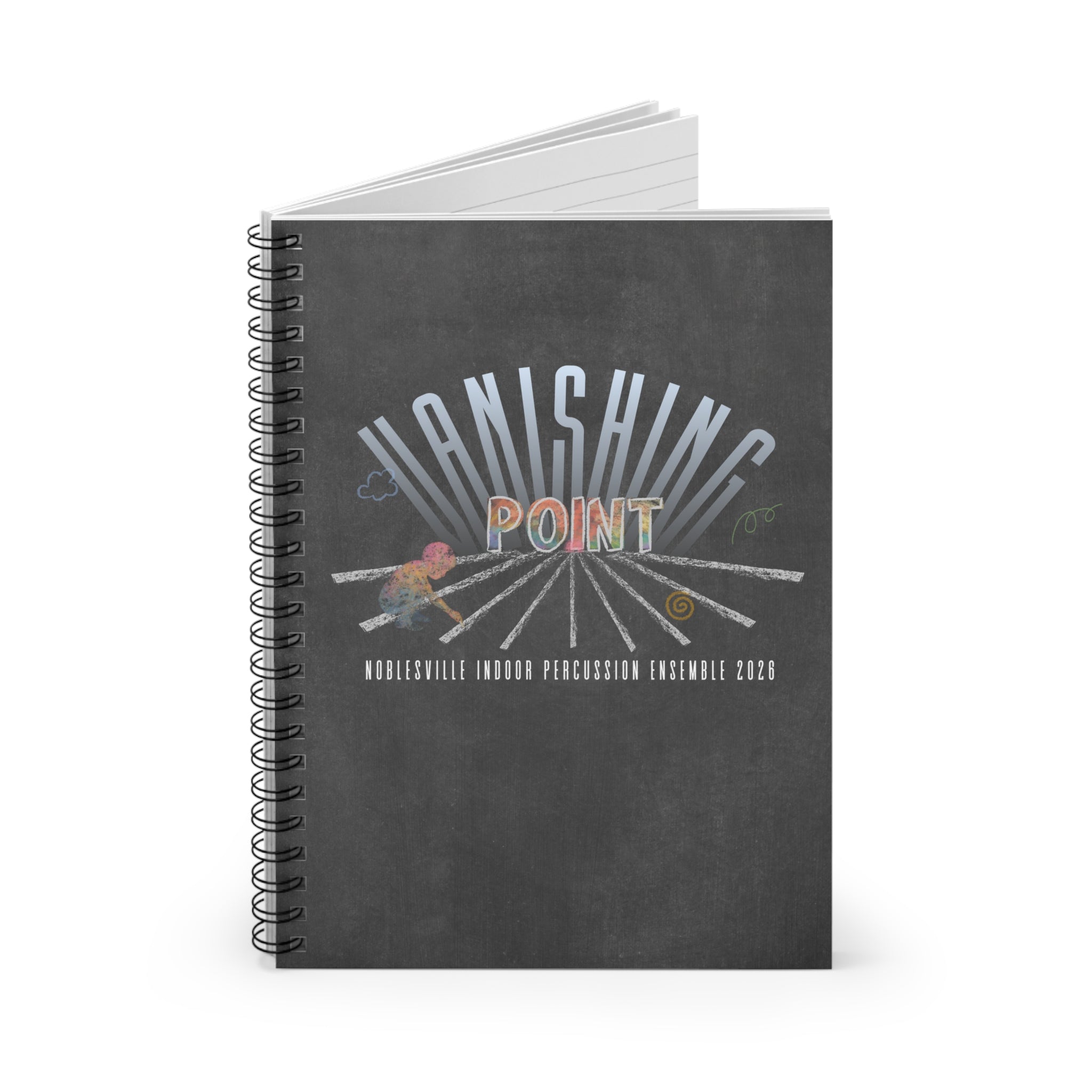 2026 Noblesville Indoor Percussion “Vanishing Point” Spiral Bound Hardcover Notebook | 6" × 8"