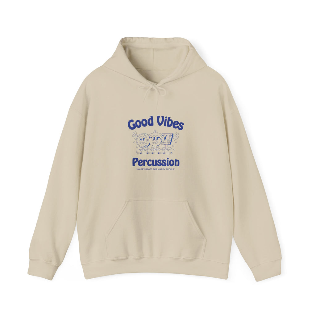Good Vibes Percussion Retro Graphic Hoodie — Happy Beats For Happy People