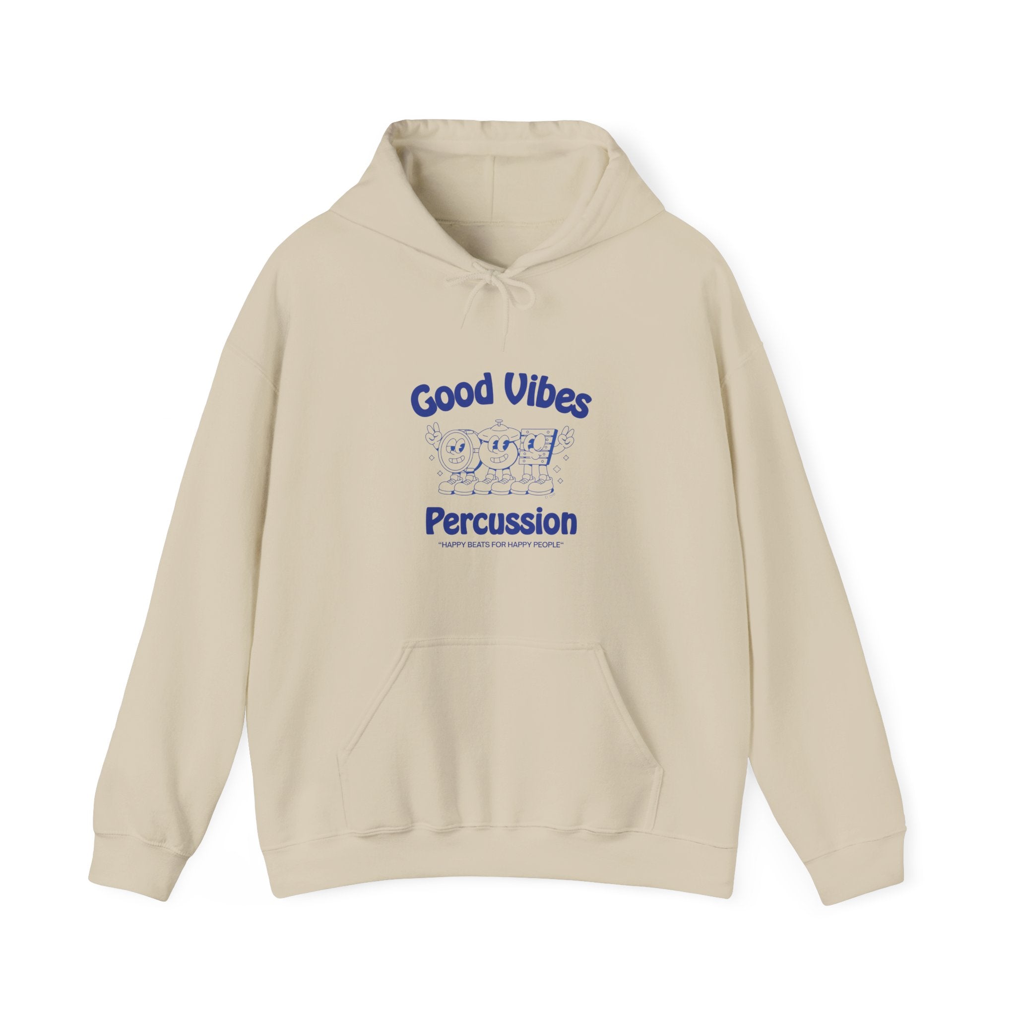 Good Vibes Percussion Retro Graphic Hoodie — Happy Beats For Happy People