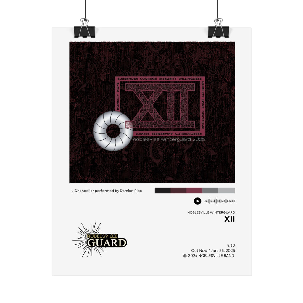 XII Poster | 2024-2025 Noblesville Winter Guard Vinyl-Style Show Art