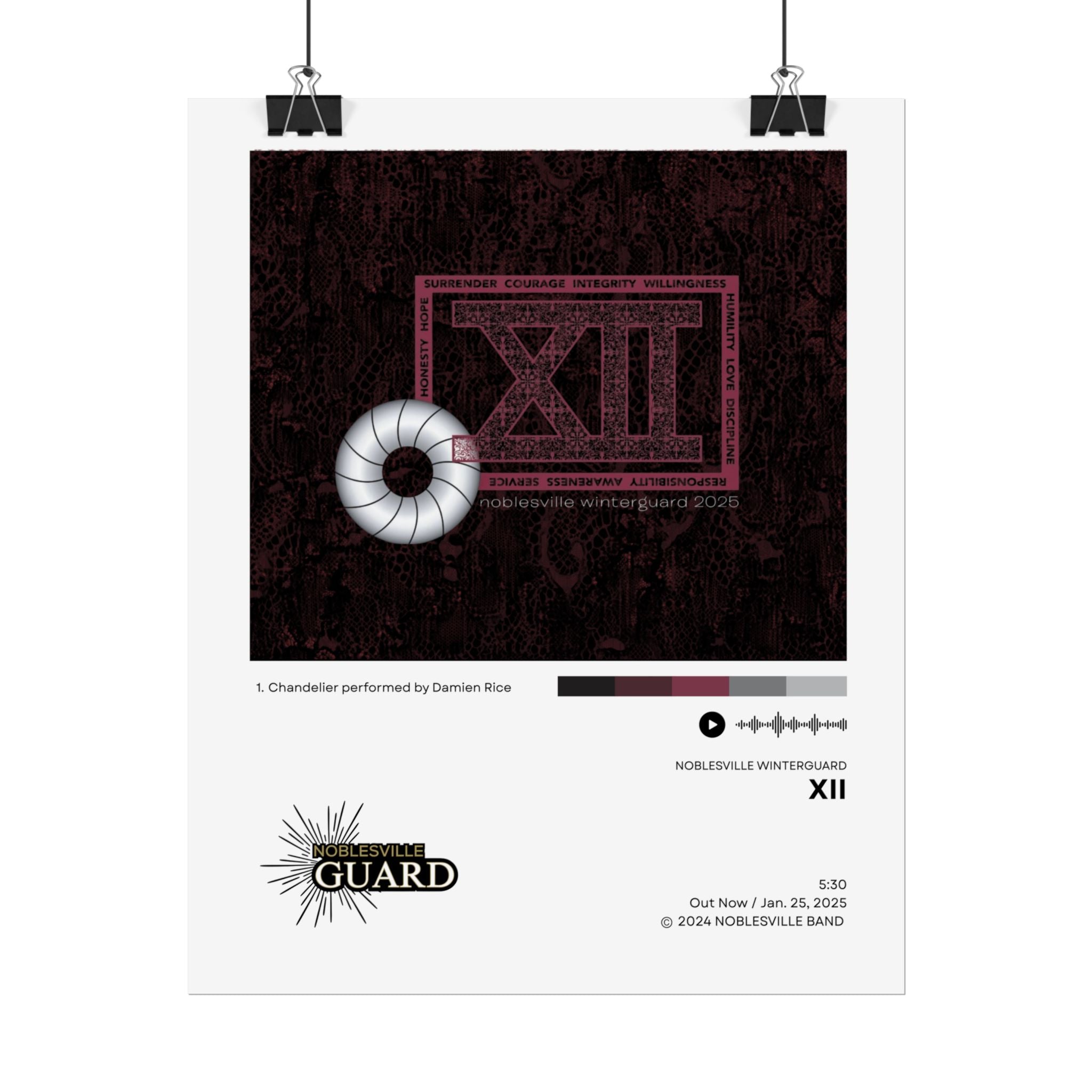 XII Poster | 2024-2025 Noblesville Winter Guard Vinyl-Style Show Art