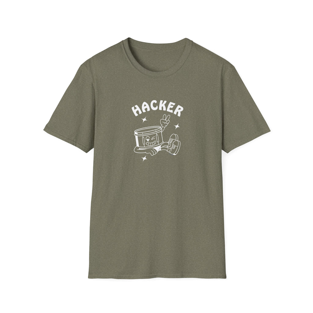 Hacker Retro Graphic Tee — Drumline Noise Maker Design