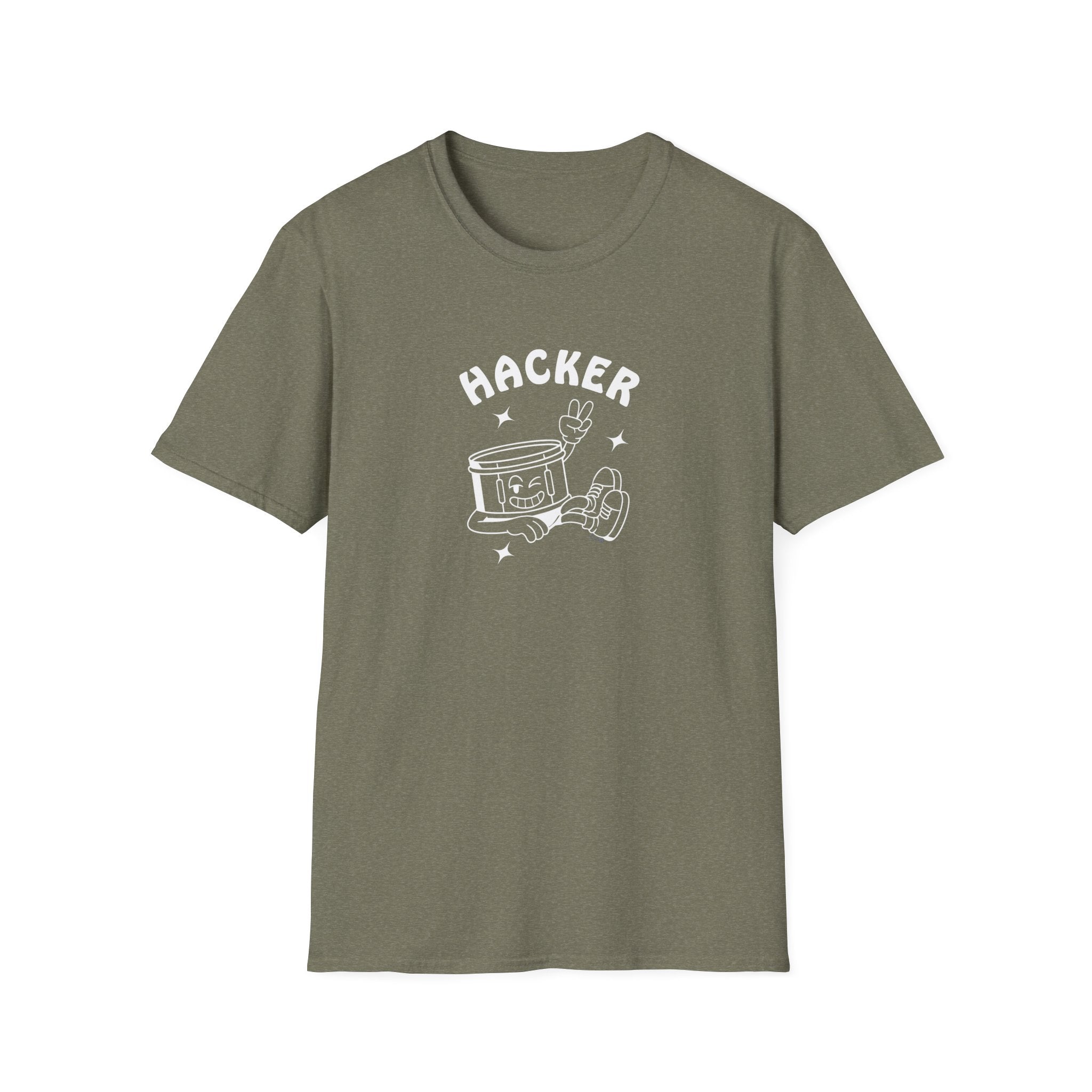 Hacker Retro Graphic Tee — Drumline Noise Maker Design