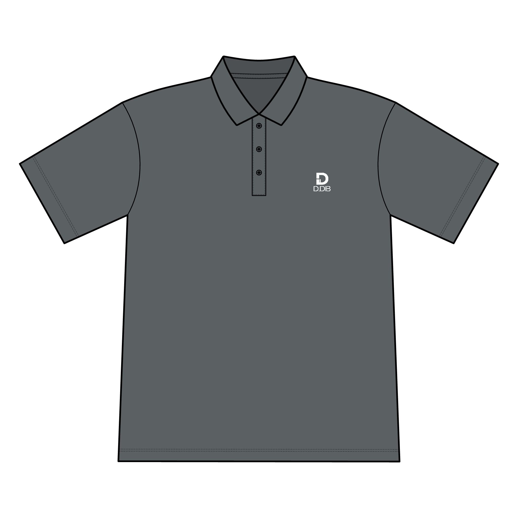 D.DIB Signature Polo – Embroidered Logo, Moisture-Wicking Performance