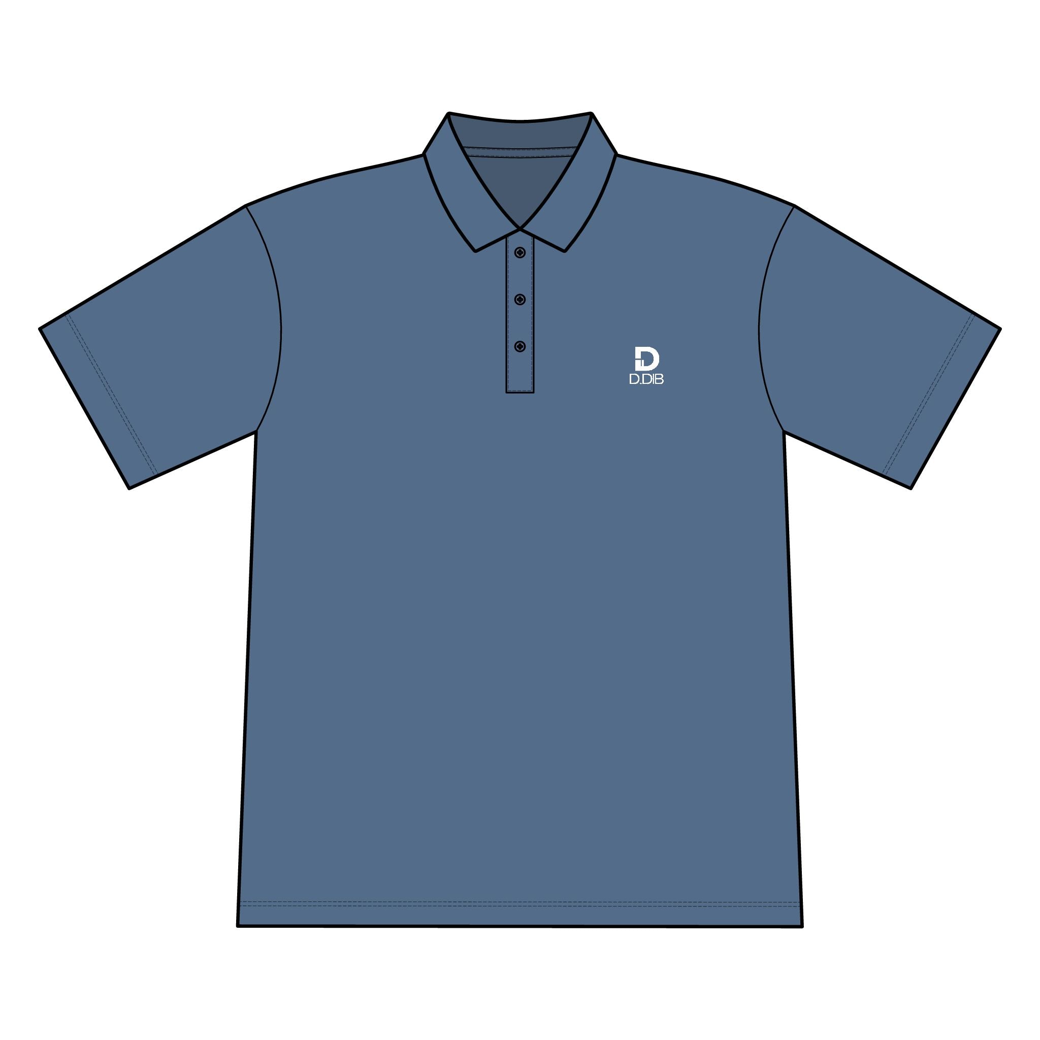 D.DIB Signature Polo – Embroidered Logo, Moisture-Wicking Performance