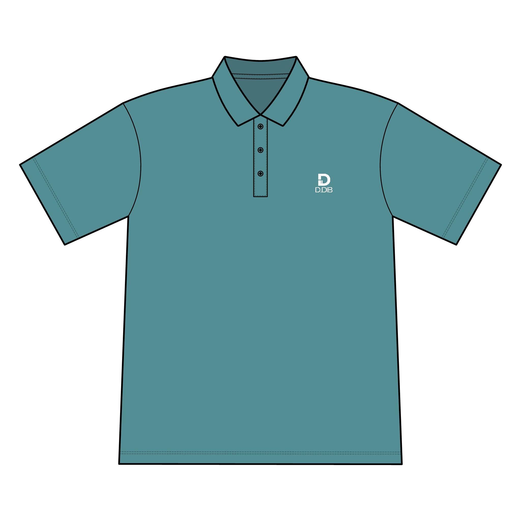 D.DIB Signature Polo – Embroidered Logo, Moisture-Wicking Performance