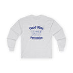 Good Vibes Percussion Retro Long Sleeve Graphic Tee — Happy Beats For Happy People