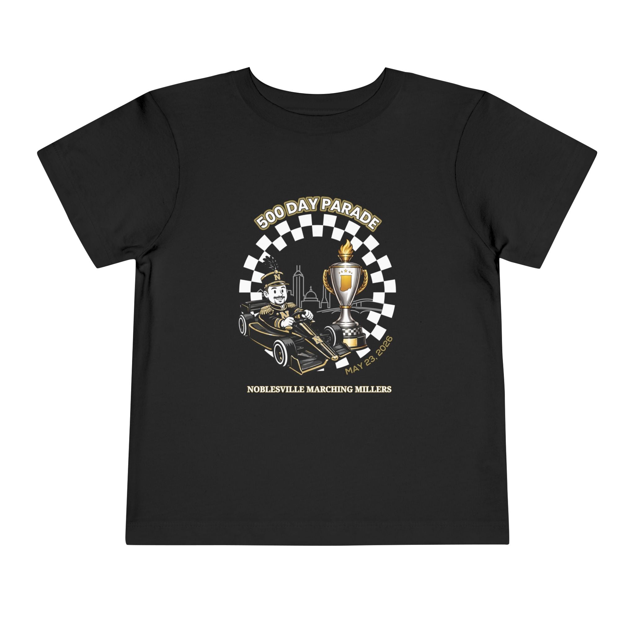 500 Day Parade Toddler T-Shirt – Noblesville Marching Millers Racing Trophy Design