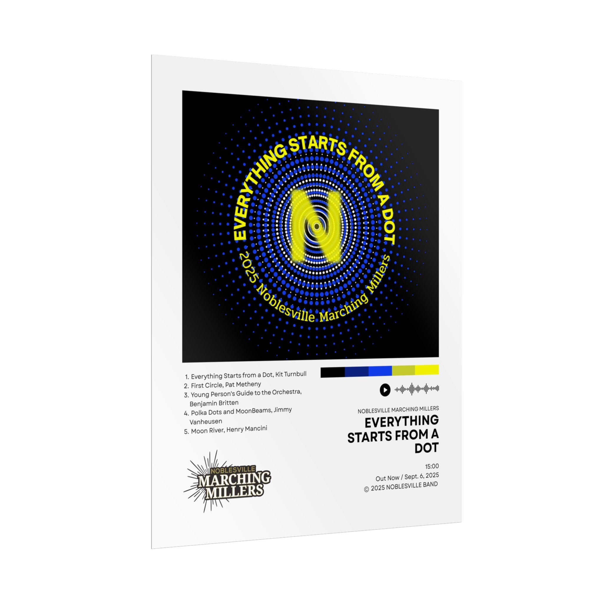 Everything Starts From A Dot Poster | 2025 Noblesville Marching Millers Vinyl-Style Show Art
