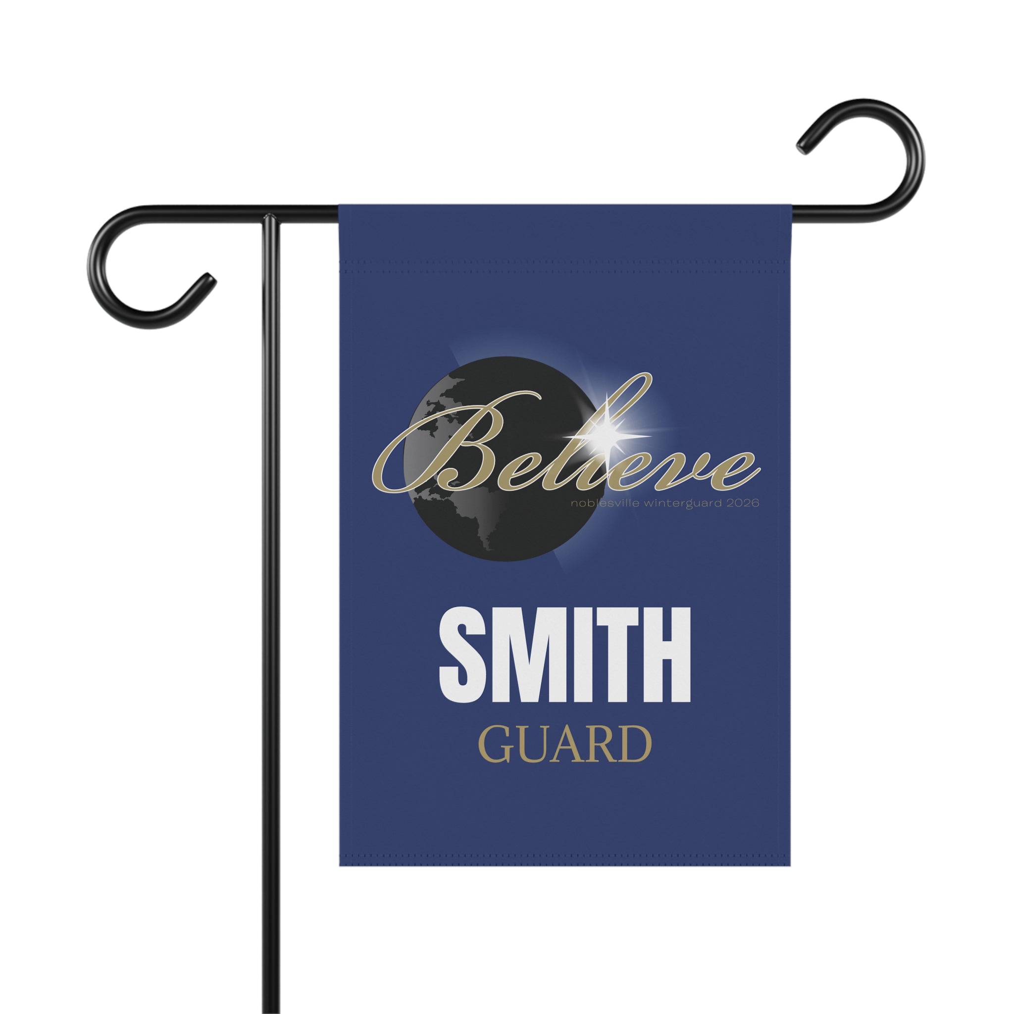 2026 Winter Guard World Show “Believe” Personalized Garden & House Banner | Custom Name Flag