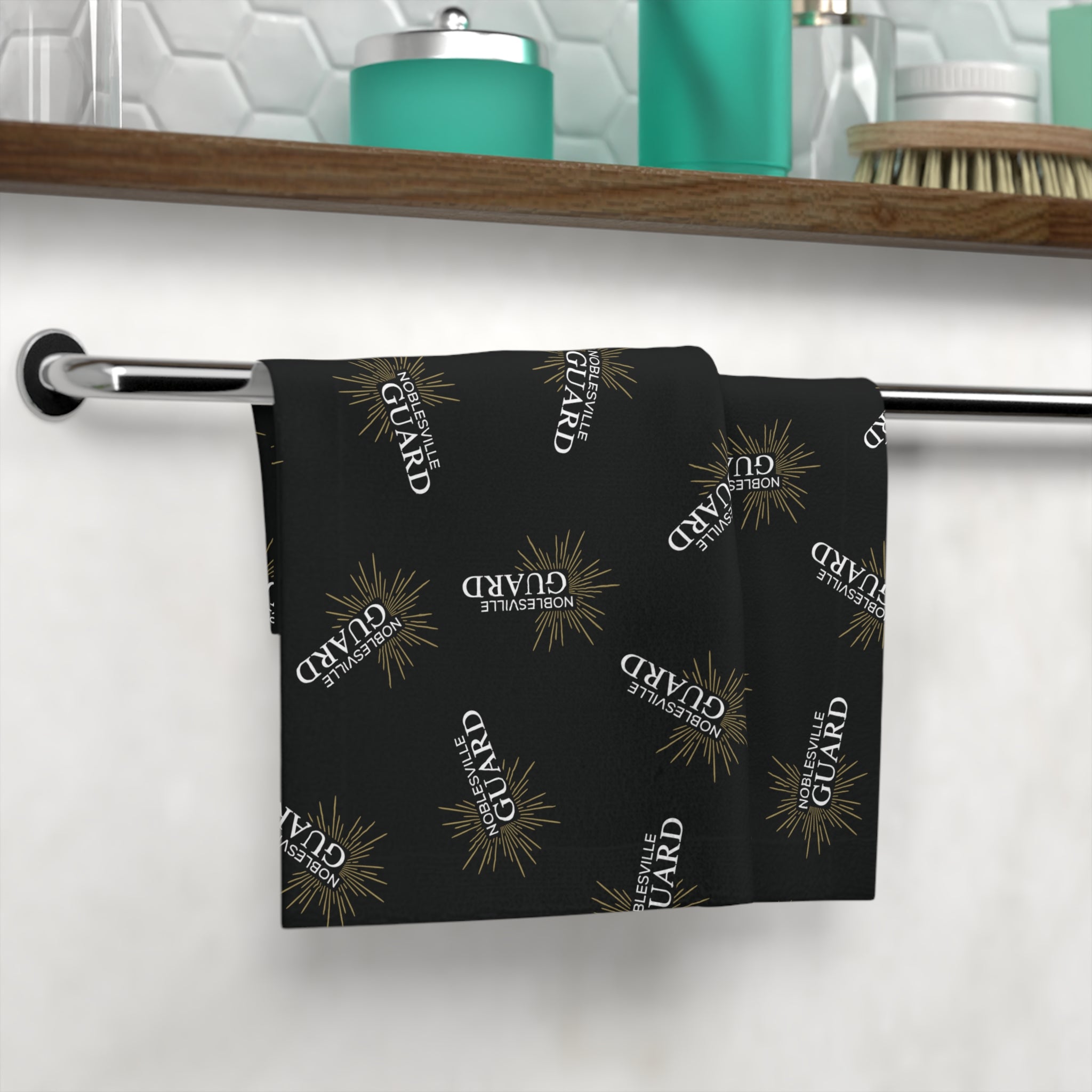 Noblesville Guard All Over Print Face Towel | Soft Cotton Back Guard Logo Washcloth