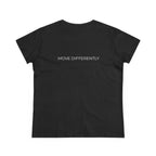 D.DIB Signature Women’s Tee – “MOVE DIFFERENTLY” Cotton Shirt