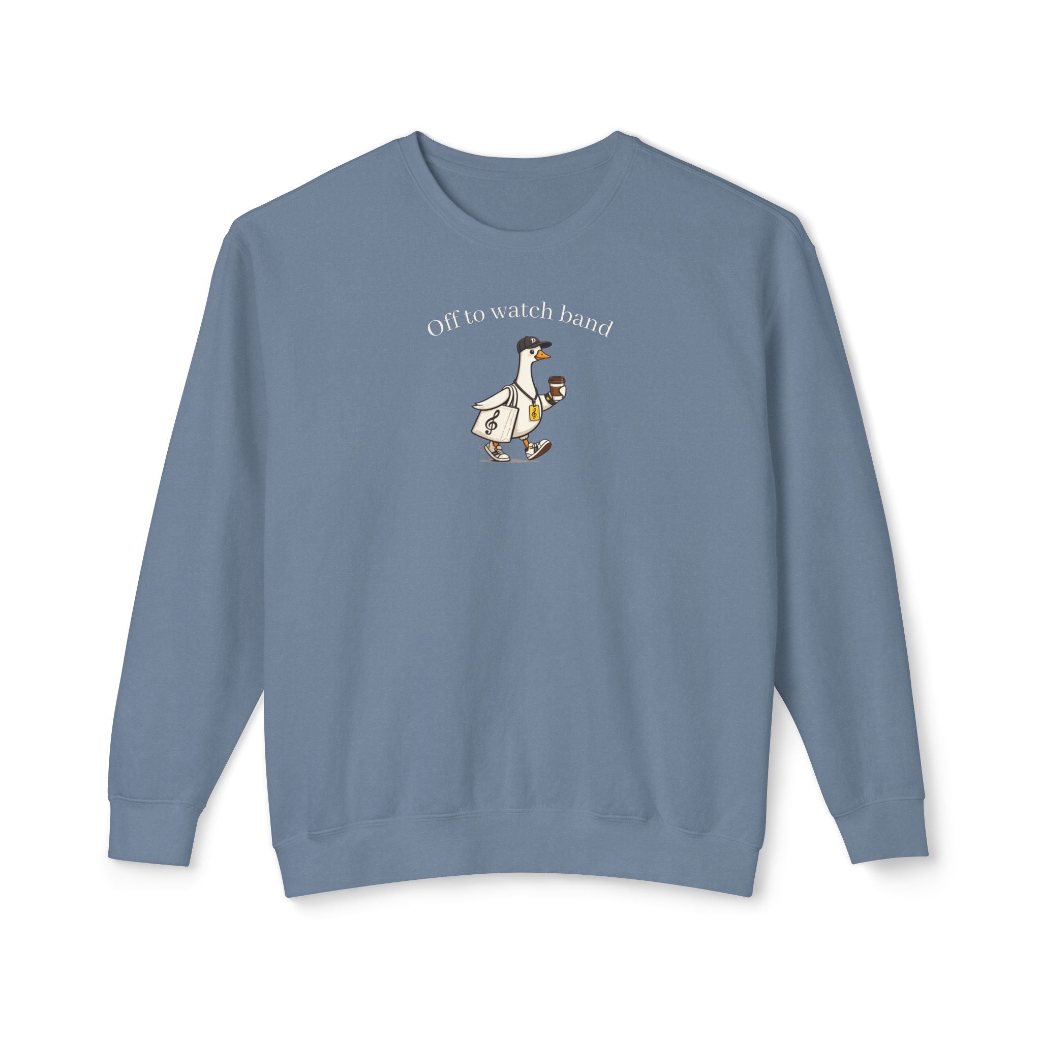 Silly Goose “Off to Watch Band” Lightweight Crewneck Sweatshirt | Marching Band Fan Pullover